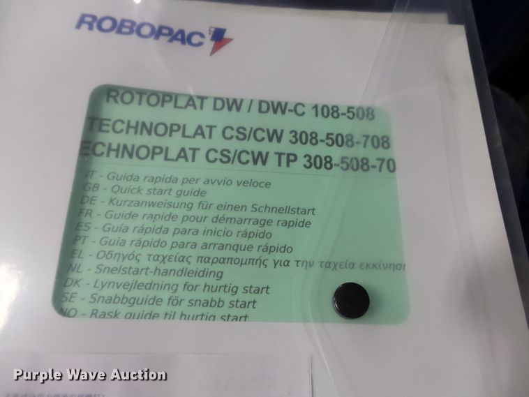 image for item DH3938 Crown Rotopac Rotoplat 108-508 automatic pallet shrink wrap machine