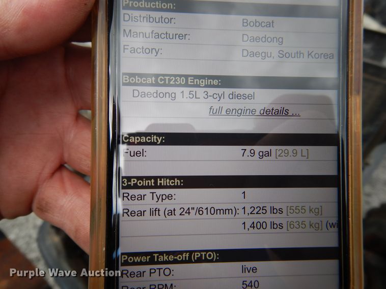 image for item DH7014 Bobcat CT230  tractor