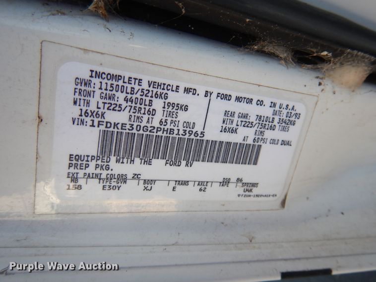 image for item DJ6820 1993 Ford Econoline E350  Jayco Eagle RV