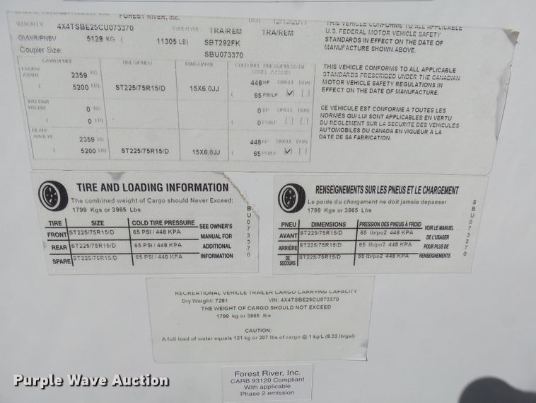image for item EF9649 2012 Salem Hemisphere Lite  camper