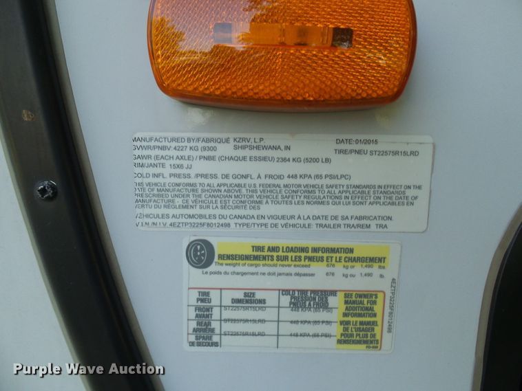 image for item EP9930 2015 KZRV Spree LX Superlite 320BS  camper