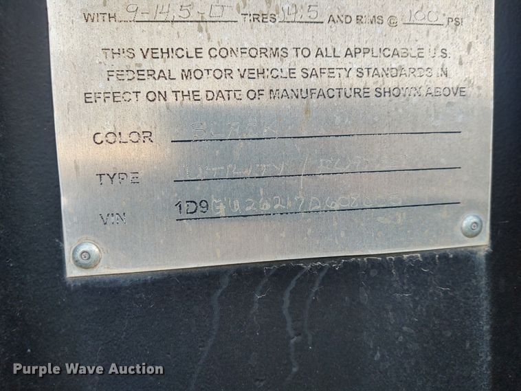 image for item EQ9449 2007 Derby Trailer Technologies equipment trailer