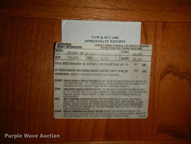 image for item FR9060 2000 Knight Monaco  RV