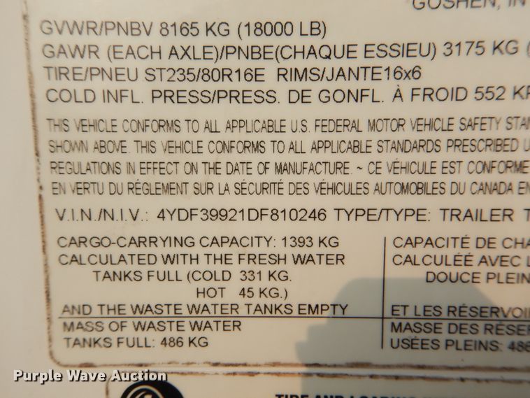 image for item GM9176 2013 Keystone Fuzion  camper