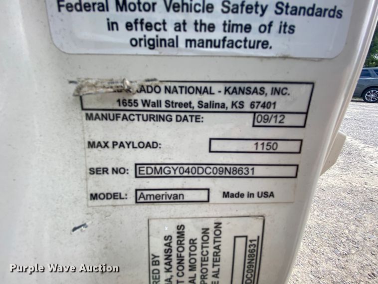 image for item HE9812 2012 Dodge Grand Caravan  Amerivan handicap accessible van