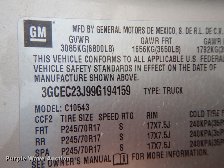 image for item HJ9681 2009 Chevrolet Silverado 1500  Crew Cab pickup truck