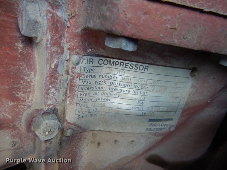 image for item DC8839 Atlas Copco XAU80  air compressor