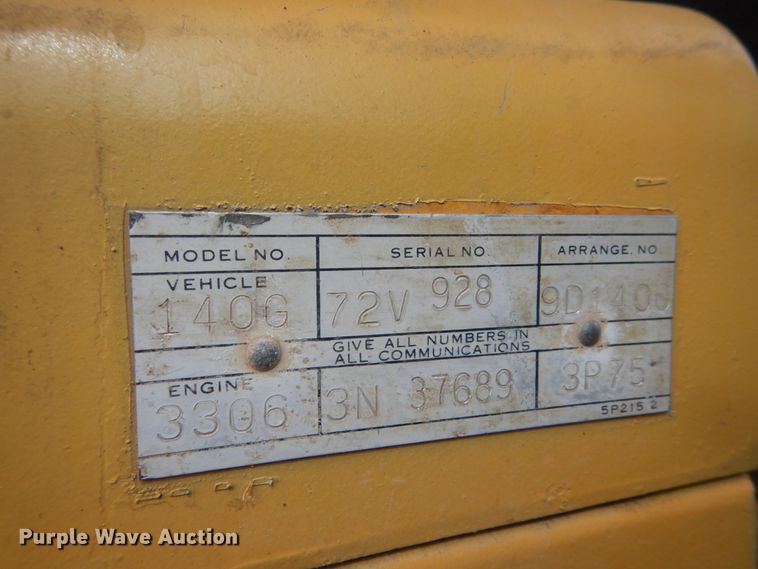 image for item DC8850 1975 Caterpillar 140G  motor grader