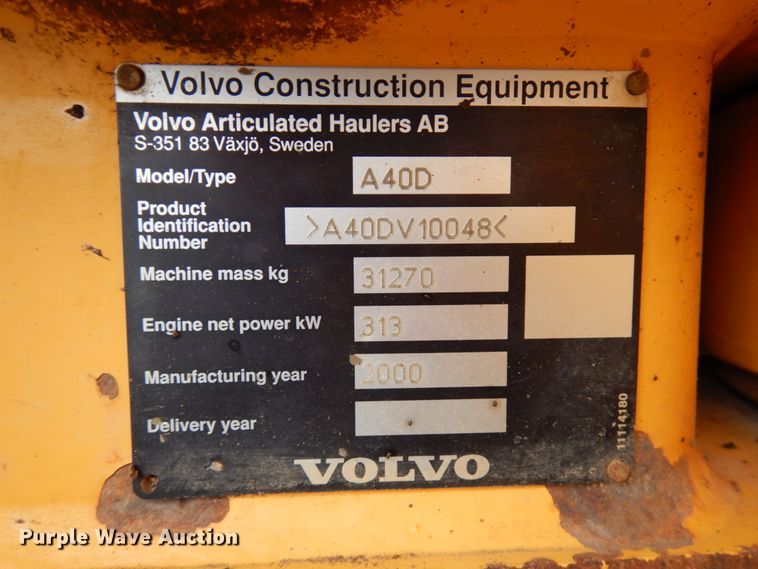 image for item DC8852 Volvo A40D  haul truck