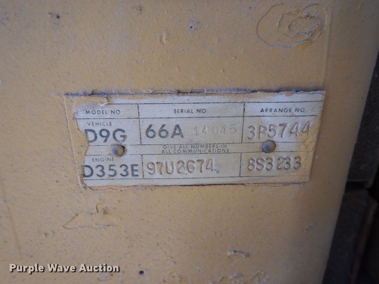 image for item DC8917 1974 Caterpillar D9G dozer