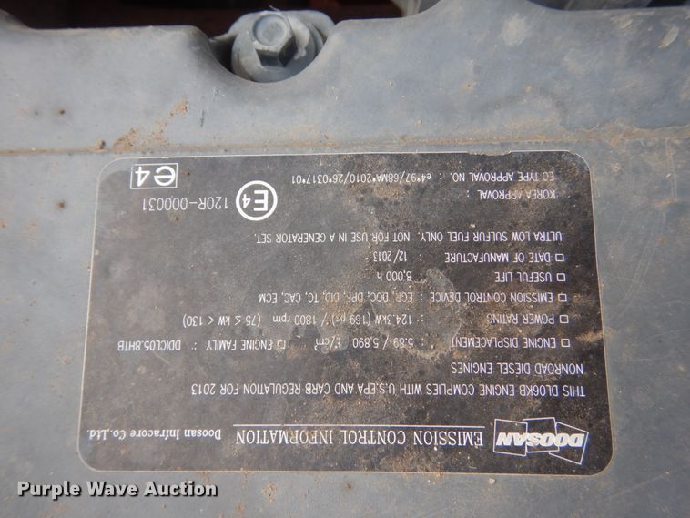 image for item DC8954 2014 Doosan DX225LC-3  excavator