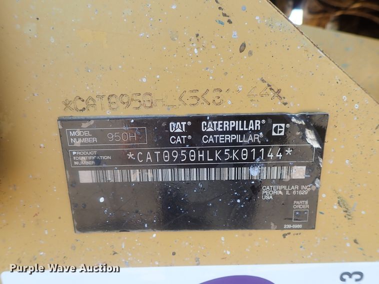image for item DE0823 2007 Caterpillar 950H  wheel loader