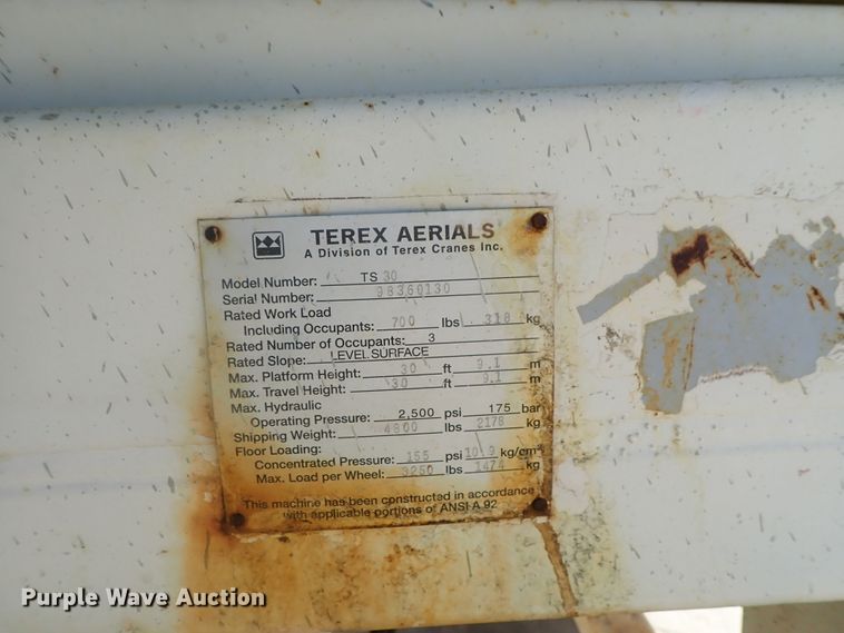 image for item DE0841 Terex TS30  scissor lift