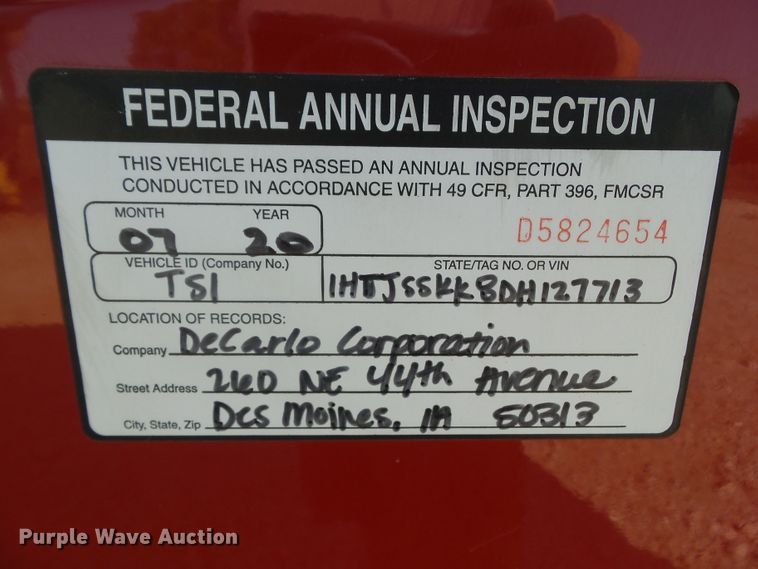 image for item DF0887 2013 International TerraStar  utility truck