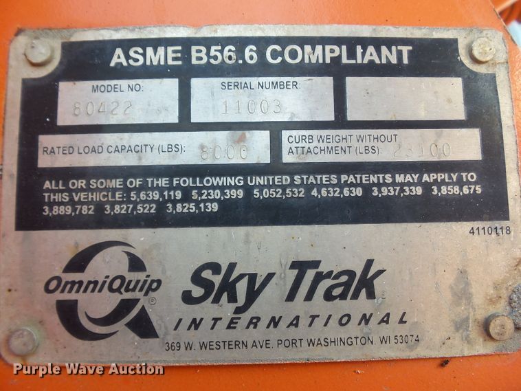 image for item DF0889 SkyTrak 8042  telehandler