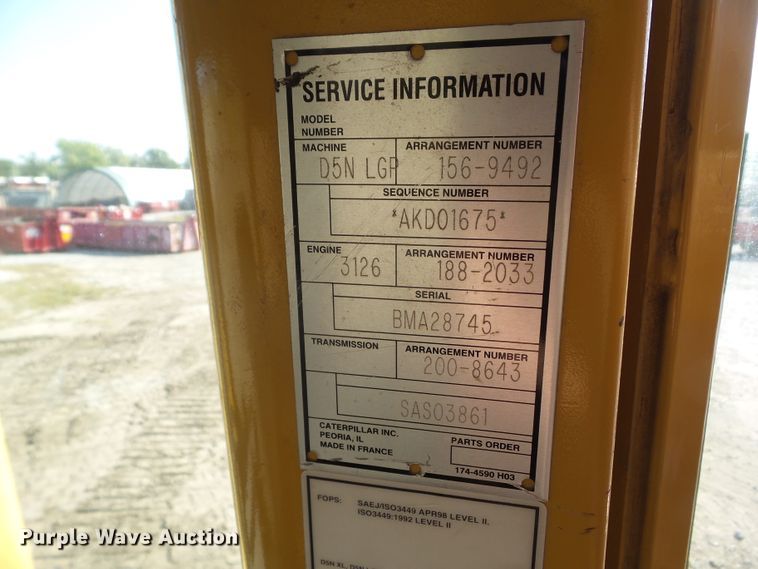 image for item DF0895 2006 Caterpillar D5N LGP  dozer