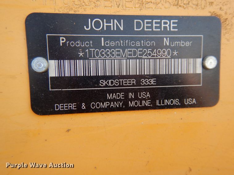 image for item DH0100 2014 John Deere 333E  tracked skid steer loader
