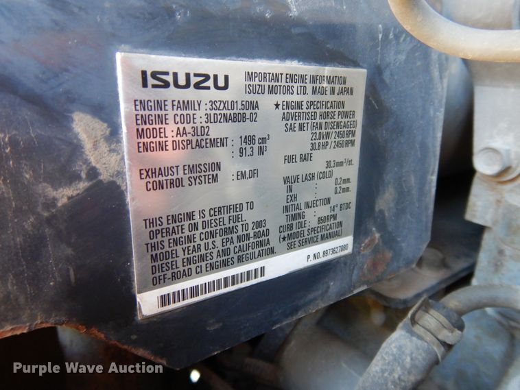 image for item DH0103 2003 John Deere 35C  mini excavator