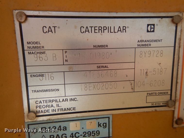 image for item DH5199 1997 Caterpillar 963B  track loader