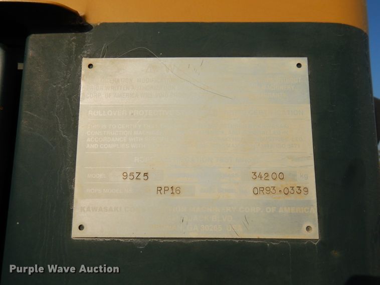 image for item DH6648 2005 Kawasaki 95ZV  wheel loader