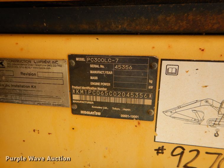 image for item DI8310 2006 Komatsu PC300LC-7  excavator