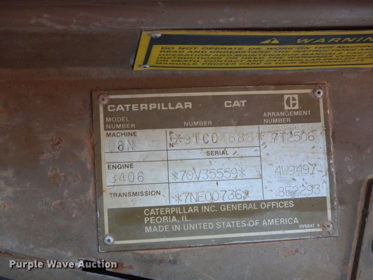 image for item DJ8776 1990 Caterpillar D8N  cable plow