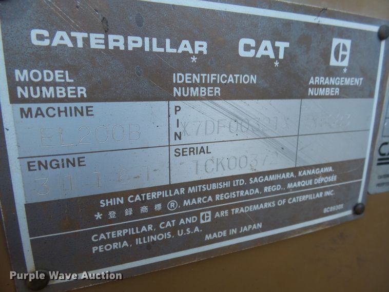 image for item DX9239 1989 Caterpillar EL200B  excavator