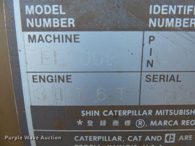 image for item DX9239 1989 Caterpillar EL200B  excavator