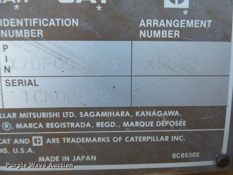 image for item DX9239 1989 Caterpillar EL200B  excavator