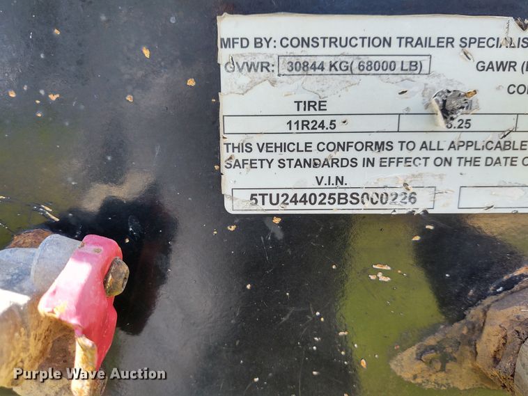 image for item EQ9438 2011 Construction Trailer Specialists side dump trailer