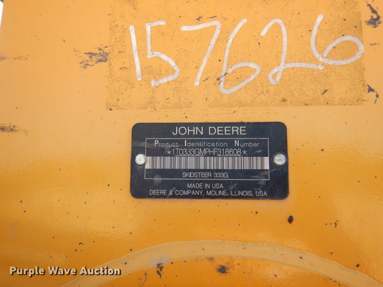 image for item HD9472 2017 John Deere 333G  tracked skid steer loader