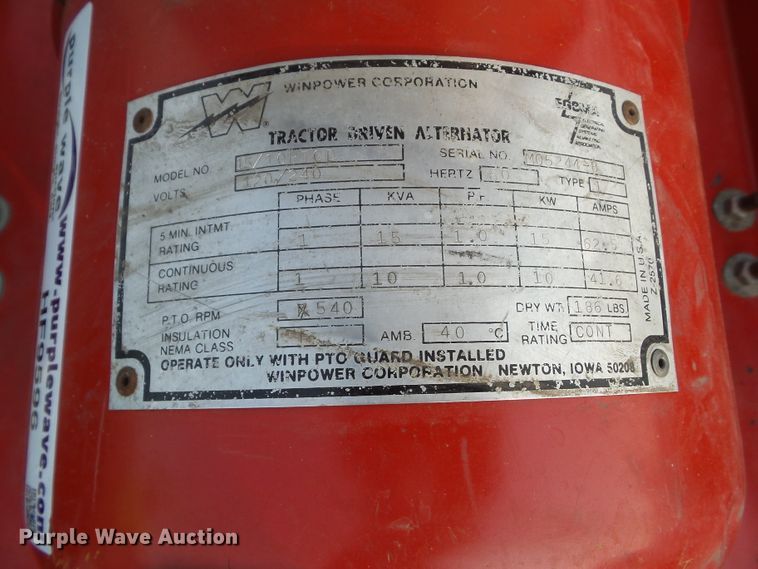 image for item HF9596 Winpower 15/10PTCD generator