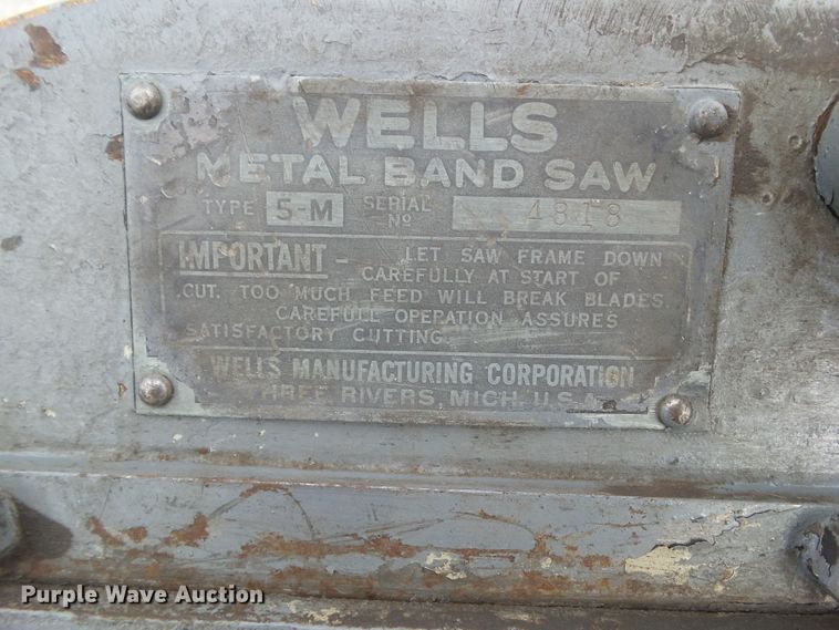 image for item HF9610 Wells 5-M horizontal band saw