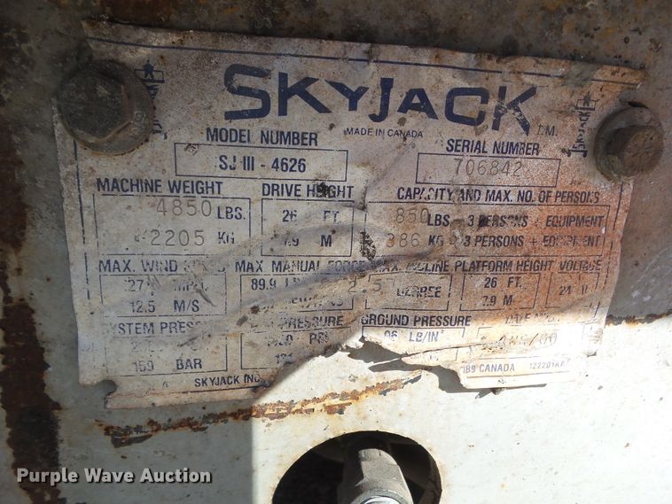 image for item HF9652 Skyjack SJIII 4626  scissor lift