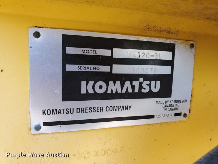 image for item HO9659 1996 Komatsu WA320-3L  wheel loader