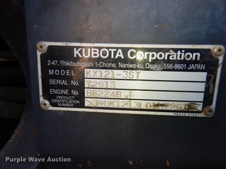 image for item HY9704 Kubota KX121-3SS  mini excavator