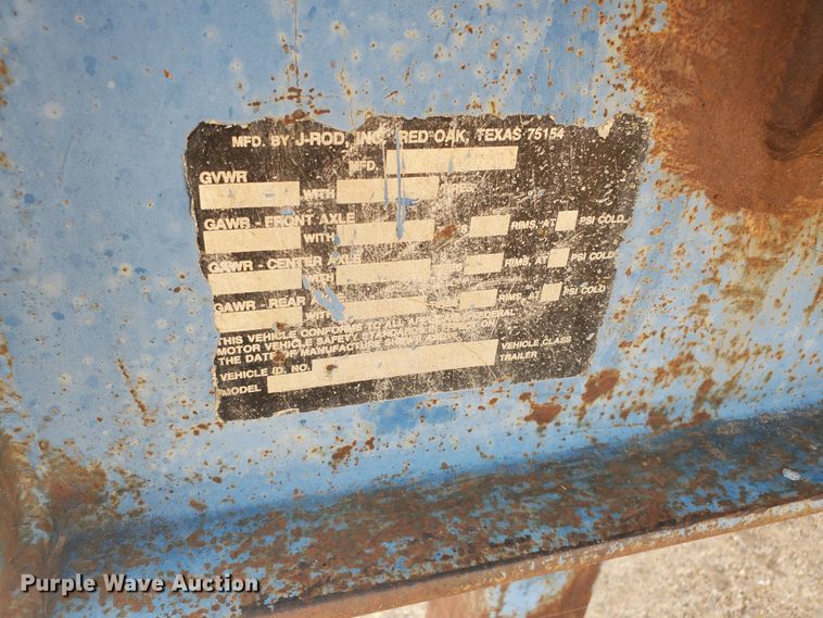 image for item DD0329 1996 J-Rod equipment trailer