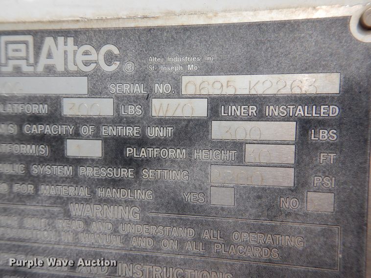 image for item DD0345 1995 Chevrolet C3500  bucket truck