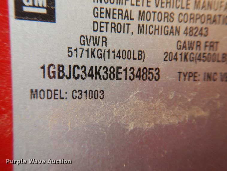 image for item DD0351 2008 Chevrolet Silverado 3500HD  winch truck