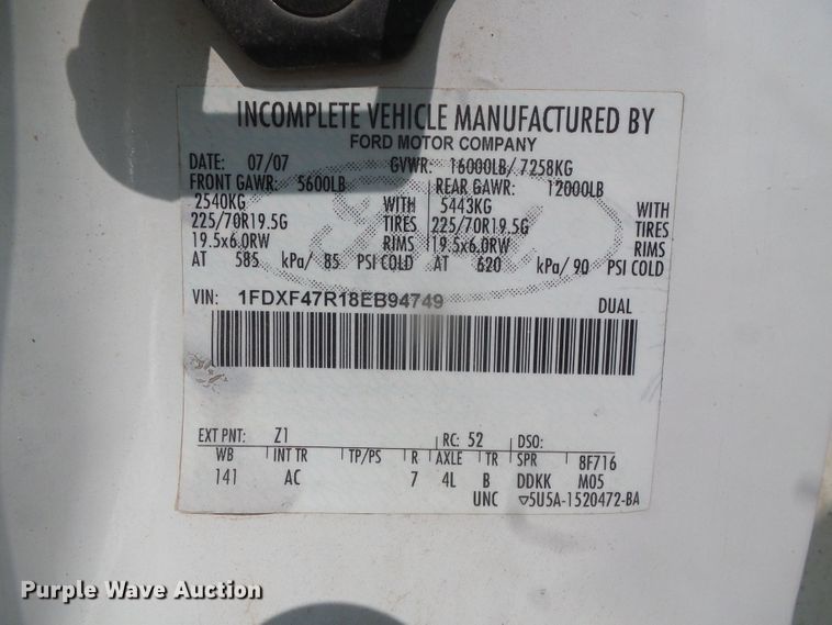 image for item DD0356 2008 Ford F450 Super Duty  bucket truck