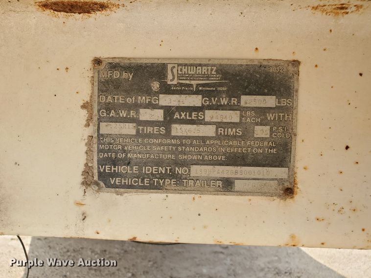 image for item DD0358 1981 Schwartz PFD-SD drop deck equipment trailer