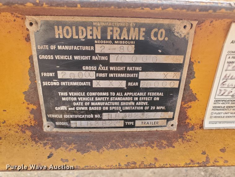 image for item DD0360 1980 Holden HLB38235 equipment trailer