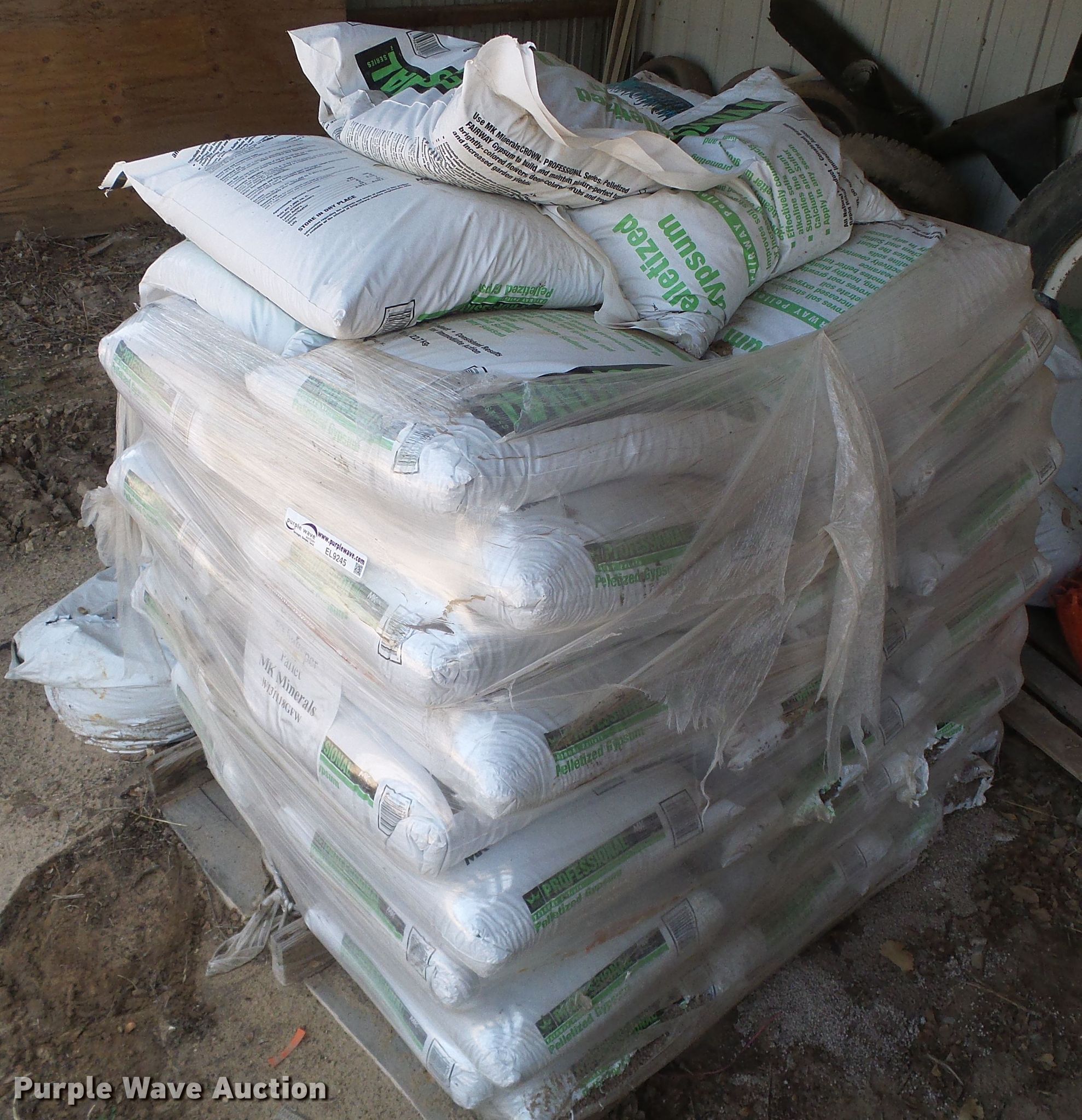 Approximatley 50 bags of pelletized gypsum in Guymon, OK Item EL9245