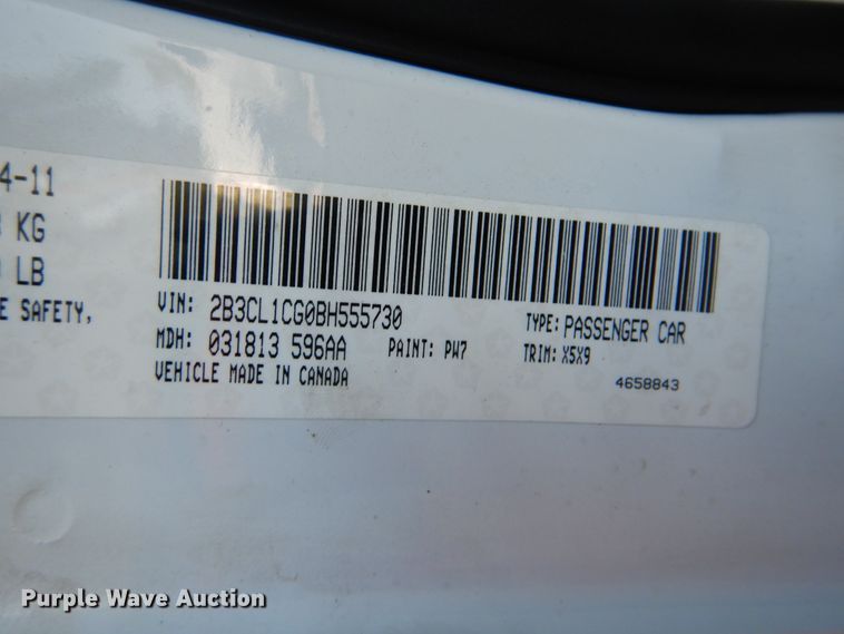 image for item AE9726 2011 Dodge Charger Police