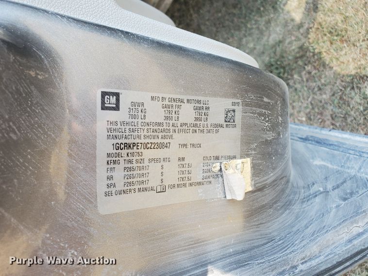 image for item DF5796 2012 Chevrolet Silverado 1500  Ext. Cab pickup truck