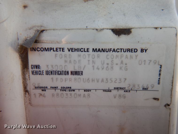 image for item DH5182 1987 Ford L8000  dump truck