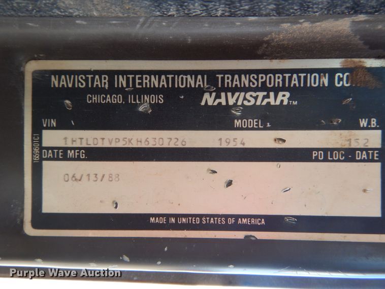 image for item DH5183 1989 International 1954  dump truck