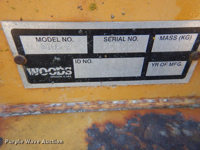 image for item DH5185 Woods S106-3 side boom rotary mower