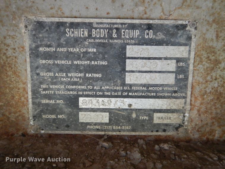 image for item DH5190 1973 Schien end dump trailer