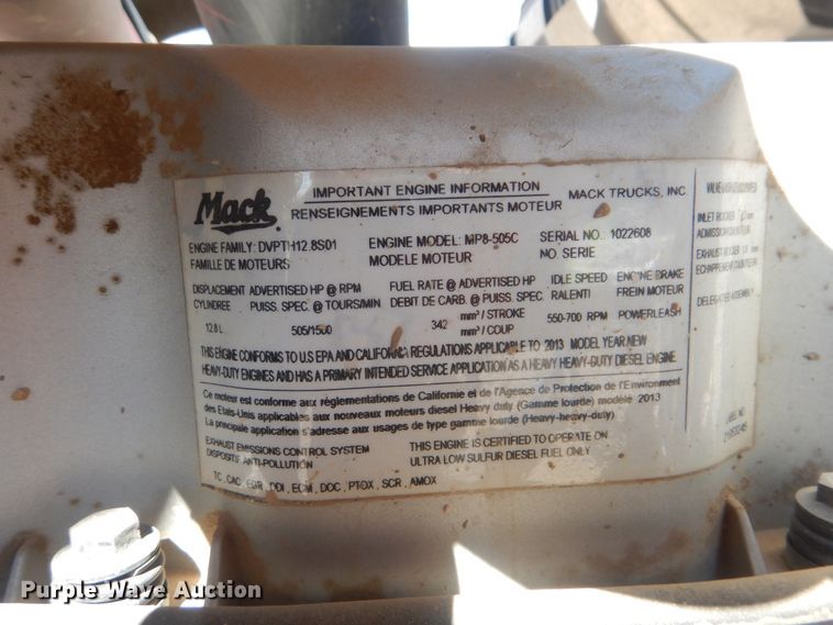 image for item DI0442 2014 Mack CHU  semi truck